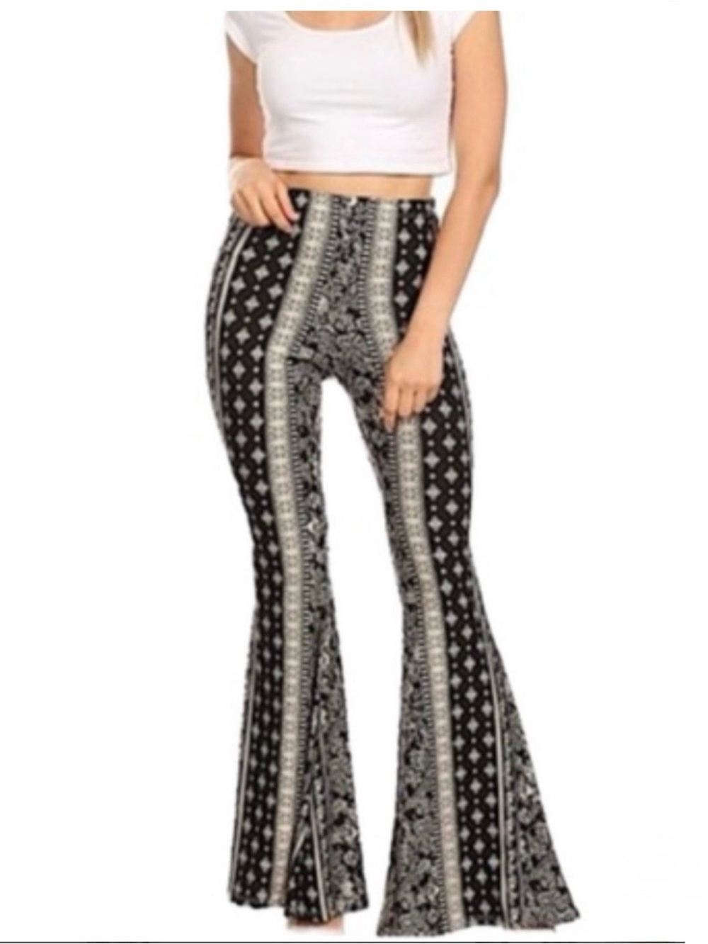 VIBE Curve Hugging Velvety Soft Yoga Pant Flared Bottom Pull On Animal Print MED